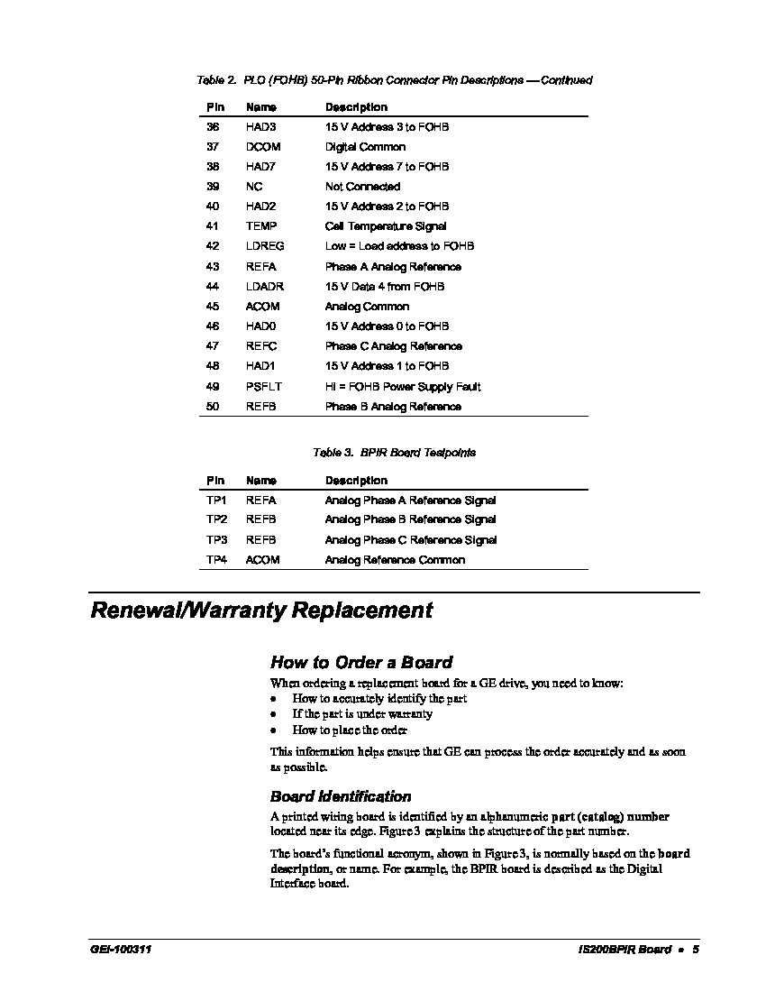 First Page Image of IS200BPIRG1A GEI-100311 Digital Interface Board Renewal and Replacement Warranty.pdf